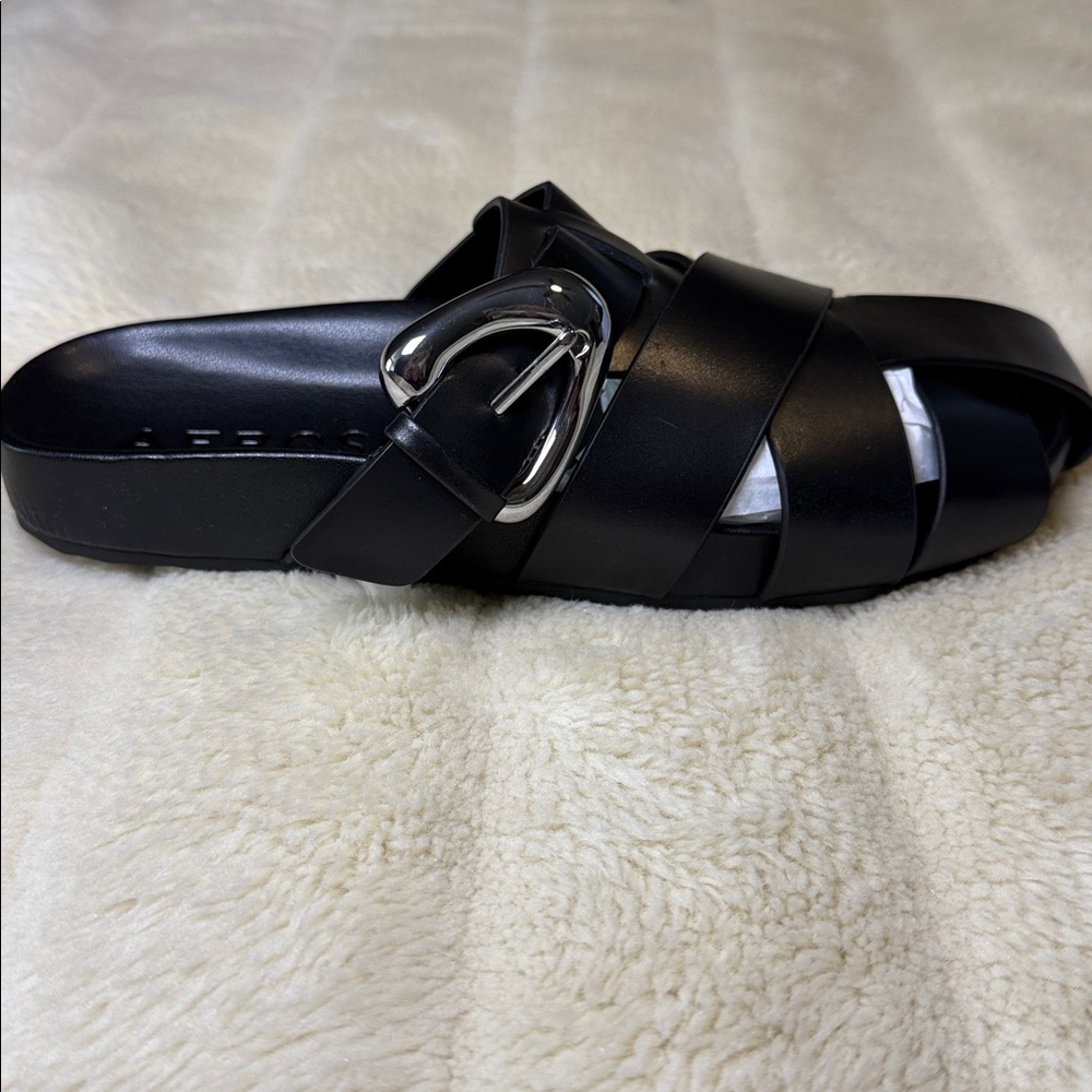 Aerosoles Liberty Fisherman Leather Mules Black Slip On Shoes Ladies 8M - Picture 11 of 16